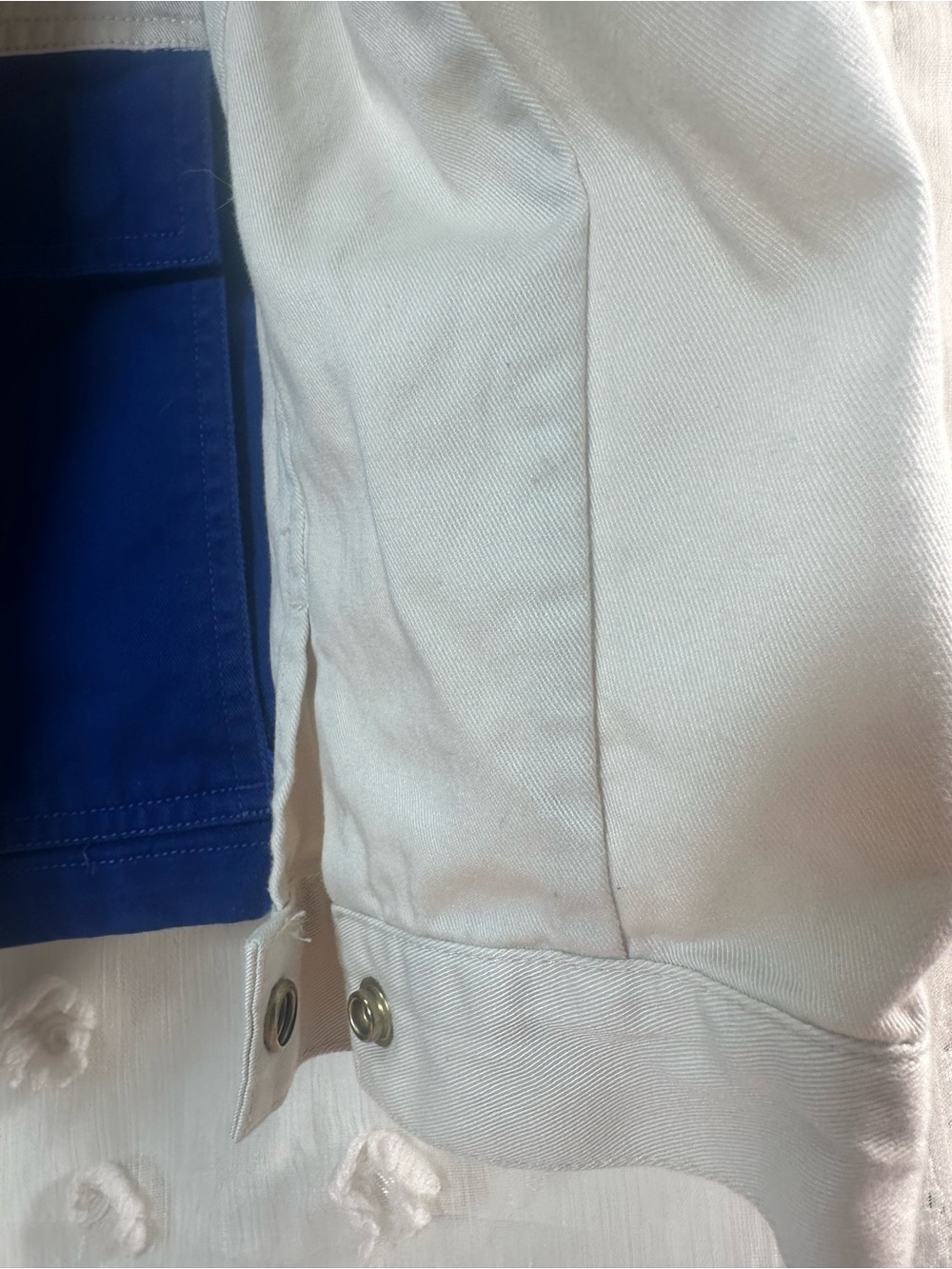 J. Crew Women’s Two-Tone Hooded Utility Jacket in White and Blue Size Medium - Picture 11 of 11